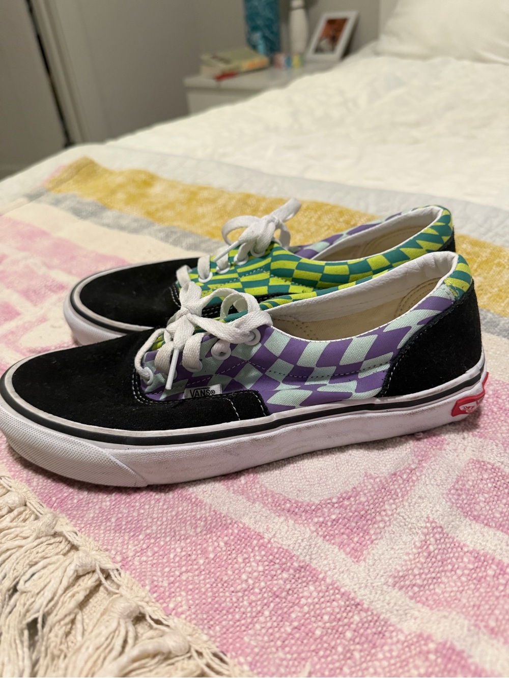 Vans Women’s Black & Purple Checkerboard Sneakers